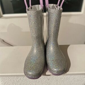 Sparkly Silver Glitter Boots
